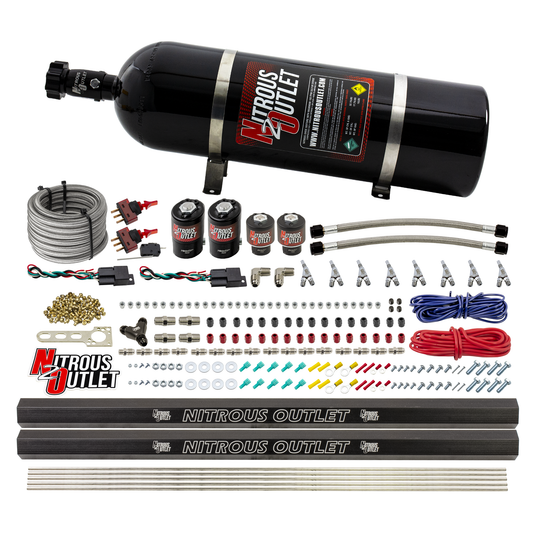 Nitrous Outlet 4 Cylinder Dual Stage Direct Port System - Two .122 Nitrous Solenoids/Two .177 Fuel Solenoids/Two Dual Pass...