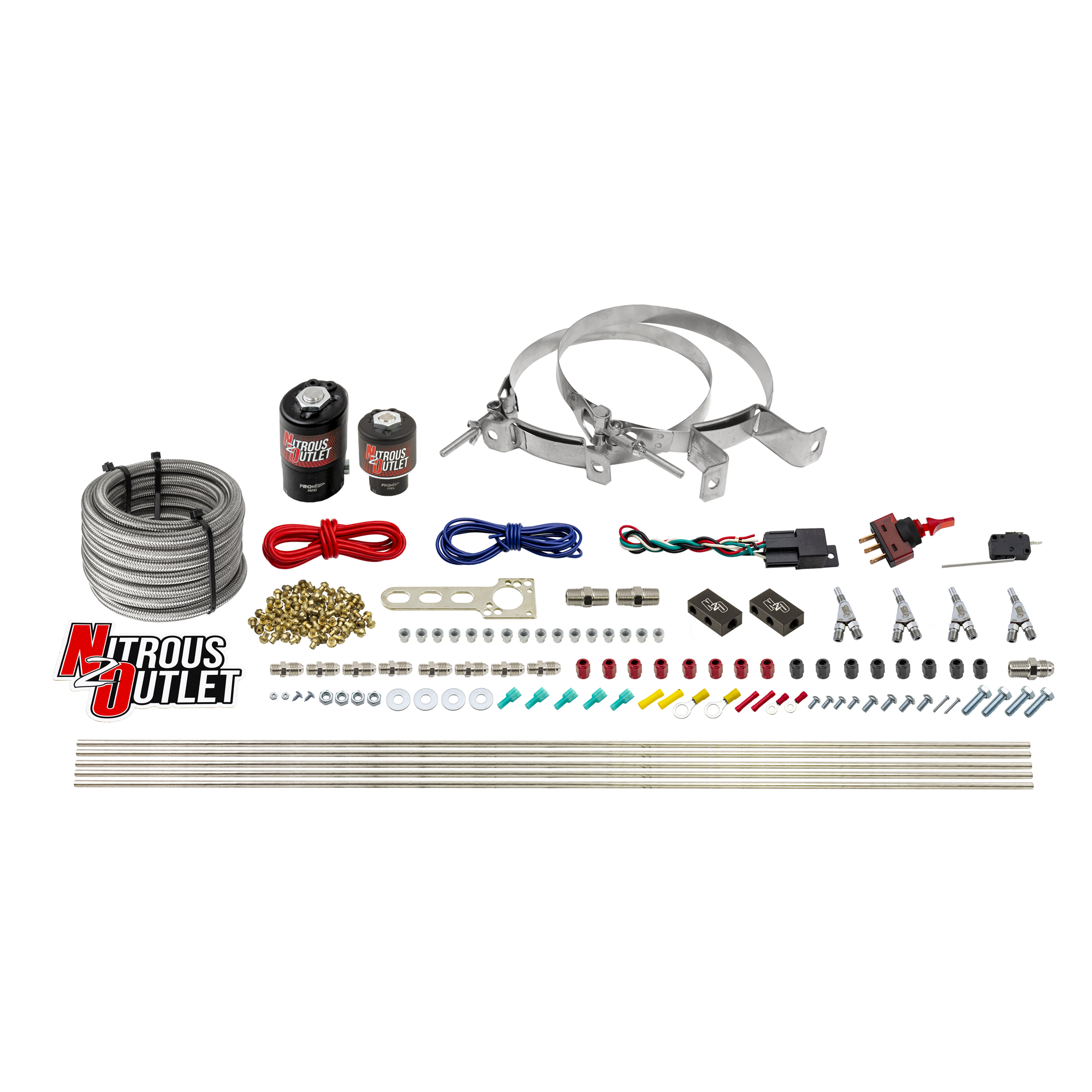 Nitrous Outlet 4 Cylinder Direct Port System - .122 Nitrous Solenoid/.177 Fuel Solenoid/Distribution Blocks/Annular Degree...
