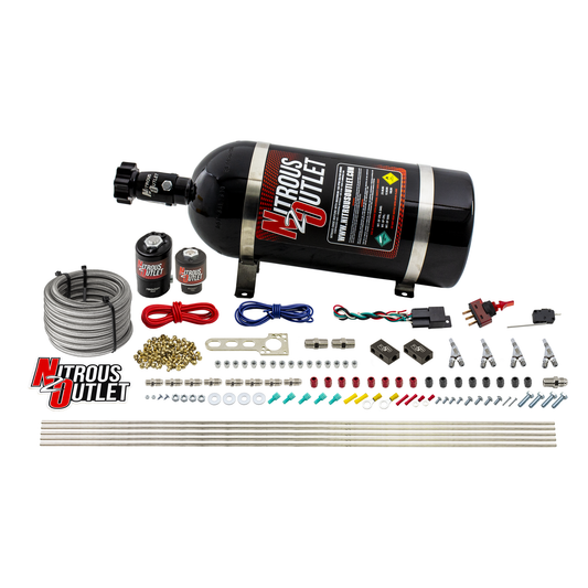Nitrous Outlet 4 Cylinder Direct Port System - .122 Nitrous Solenoid/.177 Fuel Solenoid/Distribution Blocks/Annular Degree...