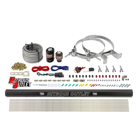 Nitrous Outlet 4 Cylinder Direct Port System - .122 Nitrous Solenoids/.177 Fuel Solenoids/Dual Passage Injection Rail/Annu...