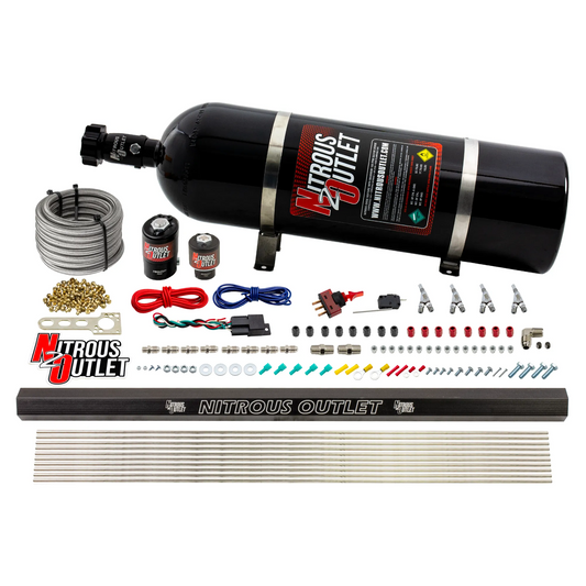 Nitrous Outlet 4 Cylinder Direct Port System - .122 Nitrous Solenoids/.177 Fuel Solenoids/Dual Passage Injection Rail/Annu...
