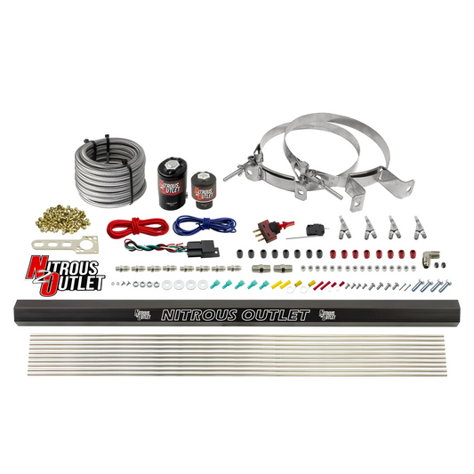 Nitrous Outlet 4 Cylinder Direct Port System - .122 Nitrous Solenoids/.177 Fuel Solenoids/Dual Passage Injection Rail/Annu...