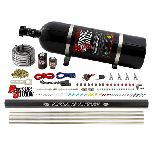 Nitrous Outlet 4 Cylinder Direct Port System - .122 Nitrous Solenoids/.177 Fuel Solenoids/Dual Passage Injection Rail/Annu...
