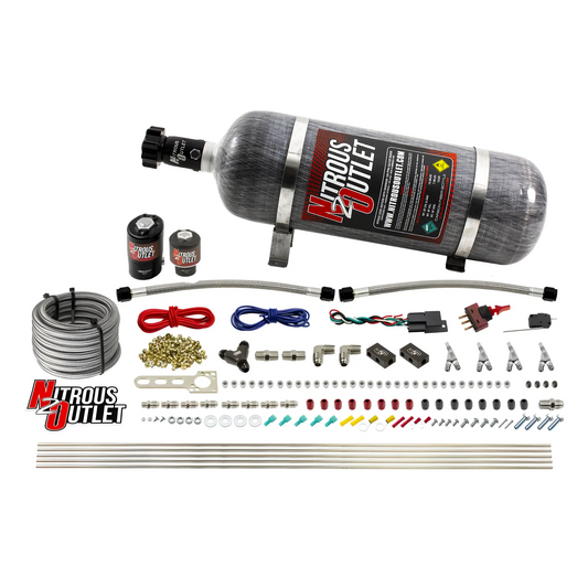 Nitrous Outlet 4 Cylinder Direct Port System - .122 Nitrous Solenoid/.177 Fuel Solenoid/Distribution Blocks/Annular Degree...