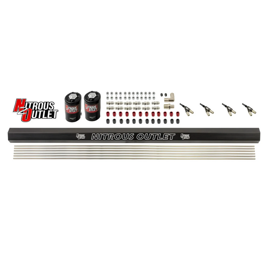 Nitrous Outlet 6 Cylinder Solenoids Forward Direct Port Plumbers Kit - .122 Nitrous Solenoid/.177 Fuel Solenoid/Dual Passa...