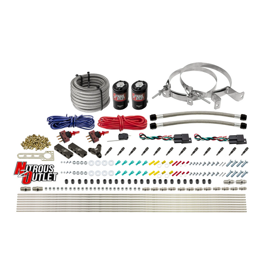 Nitrous Outlet Dry 6 Cylinder Dual Stage Direct Port System - Two .122 Nitrous Solenoids/Distribution Blocks/SBT Dual Pass...