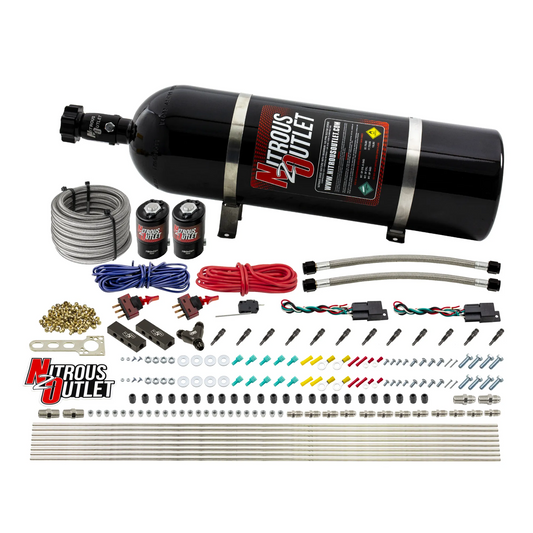 Nitrous Outlet Dry 6 Cylinder Dual Stage Direct Port System - Two .122 Nitrous Solenoids/Distribution Blocks/SBT Dual Pass...
