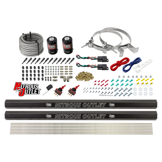 Nitrous Outlet Dry 6 Cylinder Dual Stage Direct Port System - Two .122 Nitrous Solenoids/Dual Passage Injection Rail/SBT D...