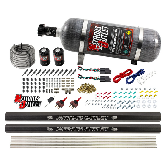 Nitrous Outlet Dry 6 Cylinder Dual Stage Direct Port System - Two .122 Nitrous Solenoids/Dual Passage Injection Rail/SBT D...