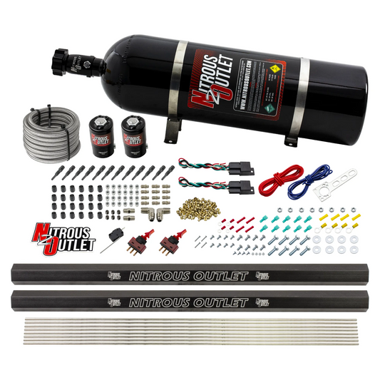 Nitrous Outlet Dry 6 Cylinder Dual Stage Direct Port System - Two .122 Nitrous Solenoids/Dual Passage Injection Rail/SBT D...