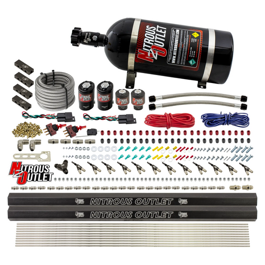 Nitrous Outlet 6 Cylinder Dual Stage Direct Port System - Two .122 Nitrous Solenoids/Two .177 Fuel Solenoids/Distribution ...