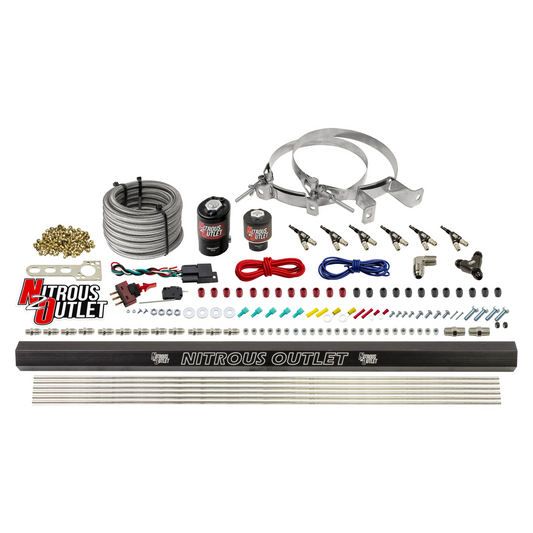 Nitrous Outlet 6 Cylinder Direct Port System - .122 Nitrous Solenoids/.177 Fuel Solenoids/Dual Passage Injection Rail/90 D...
