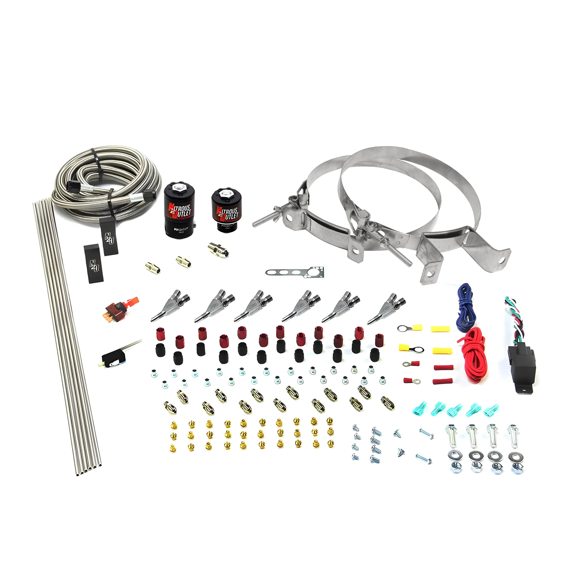 Nitrous Outlet 6 Cylinder Direct Port System - .122 Nitrous Solenoid/.177 Fuel Solenoid/Distribution Blocks/Annular Degree...
