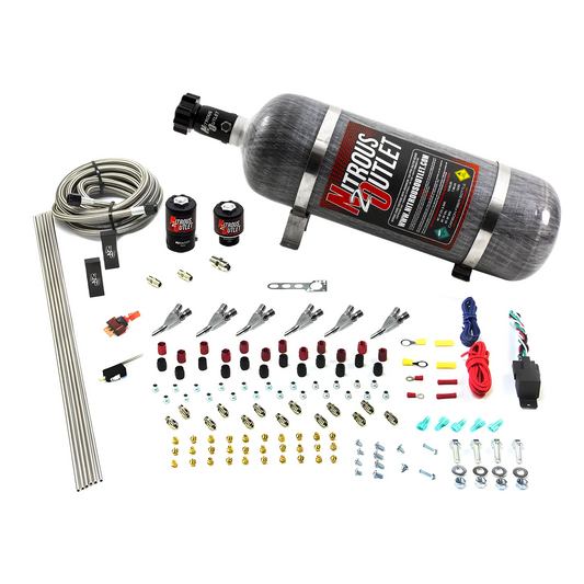 Nitrous Outlet 6 Cylinder Direct Port System - .122 Nitrous Solenoid/.177 Fuel Solenoid/Distribution Blocks/Annular Degree...