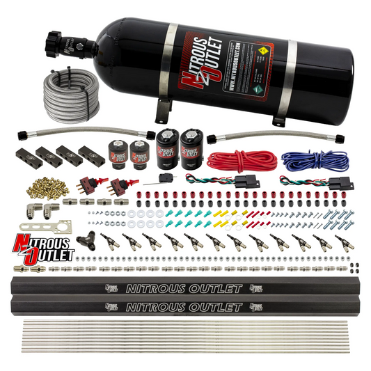 Nitrous Outlet 6 Cylinder Dual Stage Direct Port System - Two .122 Nitrous Solenoids/Two .177 Fuel Solenoids/Distribution ...