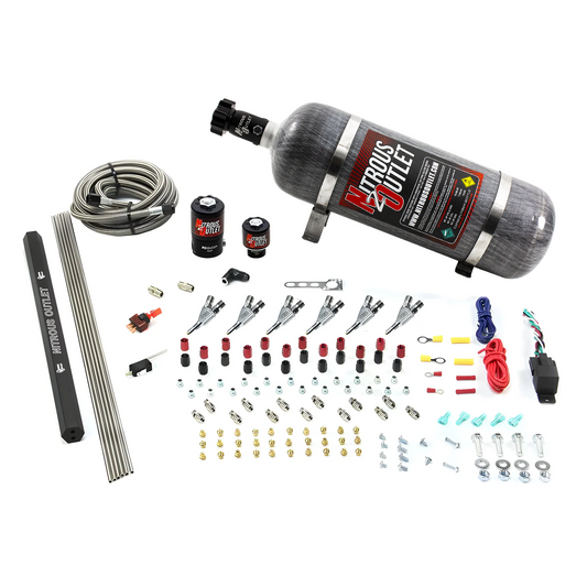 Nitrous Outlet 6 Cylinder Direct Port System - .122 Nitrous Solenoids/.177 Fuel Solenoids/Dual Passage Injection Rail/Annu...
