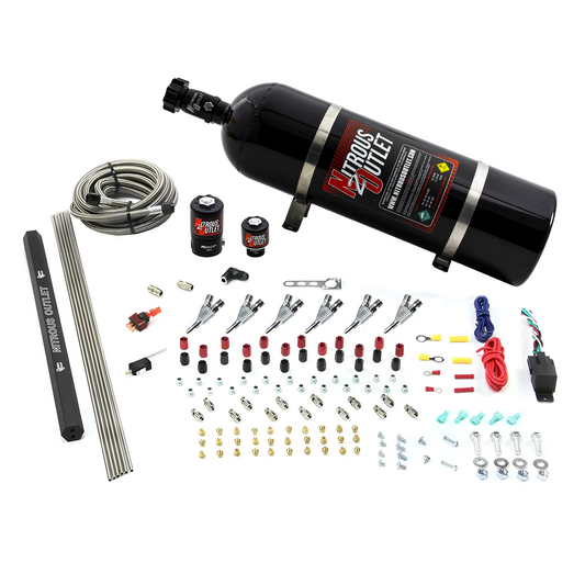 Nitrous Outlet 6 Cylinder Direct Port System - .122 Nitrous Solenoids/.177 Fuel Solenoids/Dual Passage Injection Rail/Annu...