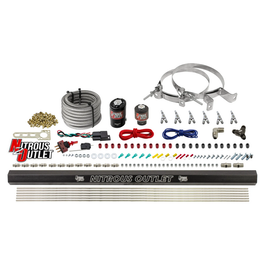 Nitrous Outlet 6 Cylinder Direct Port System - .122 Nitrous Solenoid/.177 Fuel Solenoid/Distribution Blocks/Annular Degree...