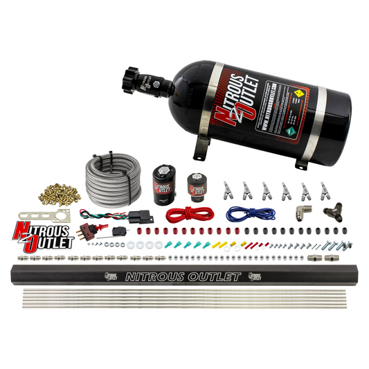 Nitrous Outlet 6 Cylinder Direct Port System - .122 Nitrous Solenoid/.177 Fuel Solenoid/Distribution Blocks/Annular Degree...