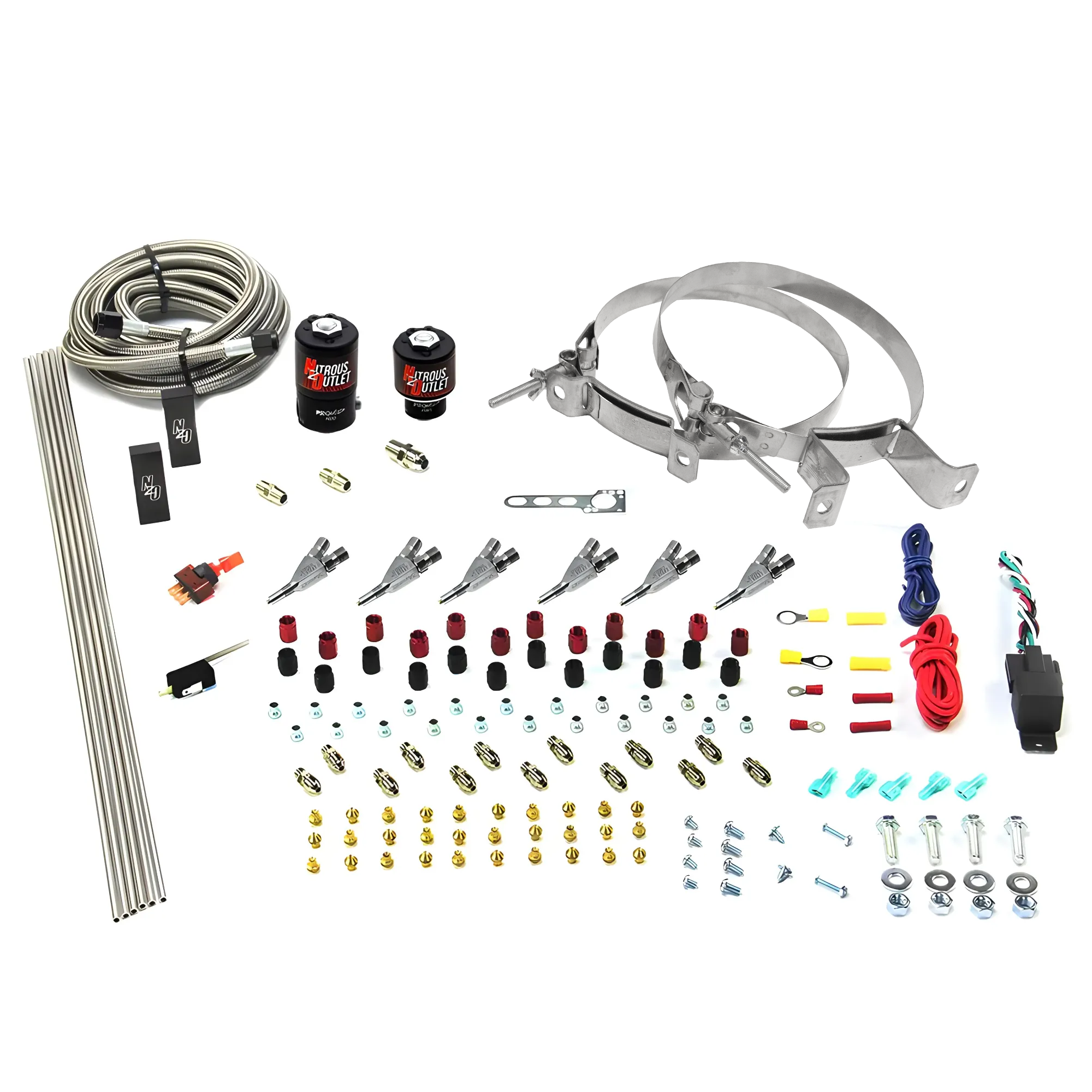 Nitrous Outlet 6 Cylinder Direct Port System - .122 Nitrous Solenoid/.177 Fuel Solenoid/Distribution Blocks/Annular Degree...