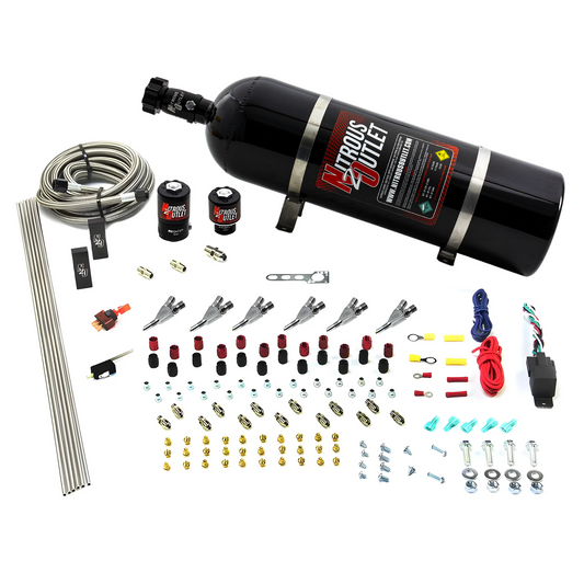 Nitrous Outlet 6 Cylinder Direct Port System - .122 Nitrous Solenoid/.177 Fuel Solenoid/Distribution Blocks/Annular Degree...