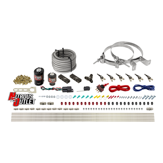 Nitrous Outlet 6 Cylinder Direct Port System - .122 Nitrous Solenoid/.177 Fuel Solenoid/Distribution Blocks/90 Degree Disc...
