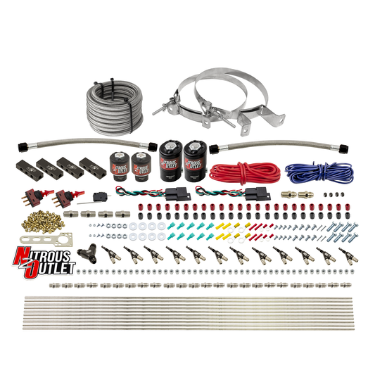Nitrous Outlet 6 Cylinder Dual Stage Direct Port System - Two .122 Nitrous Solenoids/Two .177 Fuel Solenoids/Distribution ...