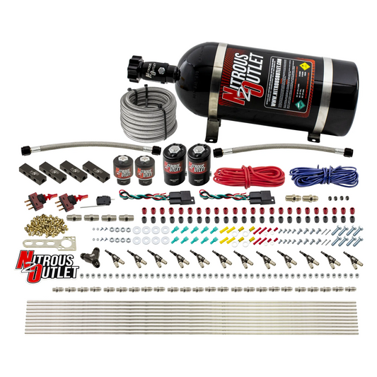 Nitrous Outlet 6 Cylinder Dual Stage Direct Port System - Two .122 Nitrous Solenoids/Two .177 Fuel Solenoids/Distribution ...