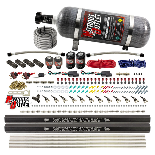 Nitrous Outlet 6 Cylinder Dual Stage Direct Port System - Two .122 Nitrous Solenoids/Two .177 Fuel Solenoids/Distribution ...