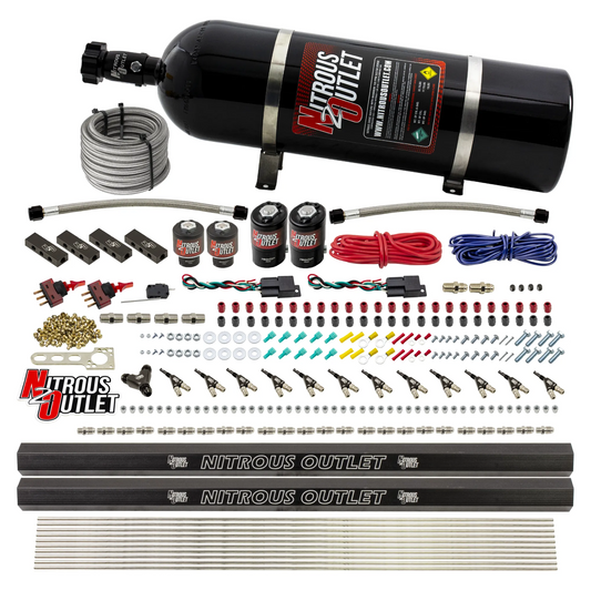 Nitrous Outlet 6 Cylinder Dual Stage Direct Port System - Two .122 Nitrous Solenoids/Two .177 Fuel Solenoids/Distribution ...