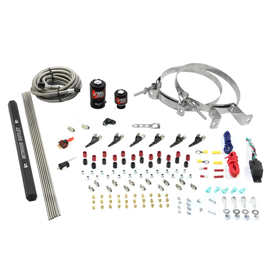 Nitrous Outlet 6 Cylinder Direct Port System - .122 Nitrous Solenoids/.177 Fuel Solenoids/Dual Passage Injection Rail/90 D...