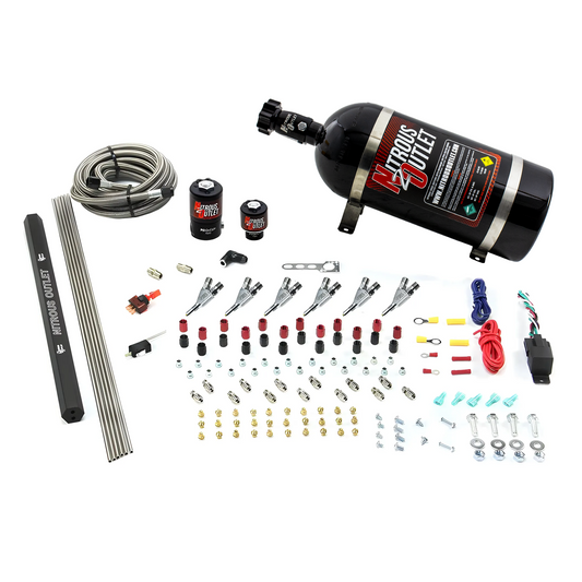 Nitrous Outlet 6 Cylinder Direct Port System - .122 Nitrous Solenoids/.177 Fuel Solenoids/Dual Passage Injection Rail/Annu...
