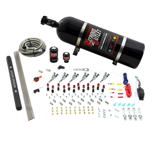 Nitrous Outlet 6 Cylinder Direct Port System - .122 Nitrous Solenoids/.177 Fuel Solenoids/Dual Passage Injection Rail/Annu...