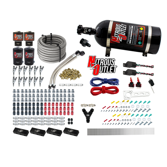 Nitrous Outlet 6 Cylinder Dual Stage Direct Port System - Two .122 Nitrous Solenoids/Two .177 Fuel Solenoids/Distribution ...