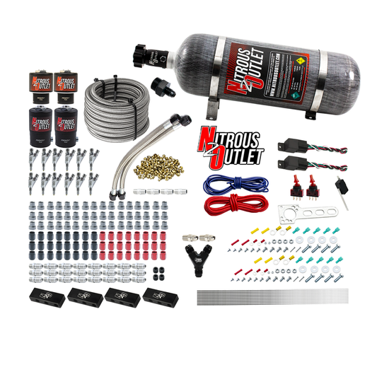 Nitrous Outlet 6 Cylinder Dual Stage Direct Port System - Two .122 Nitrous Solenoids/Two .177 Fuel Solenoids/Distribution ...