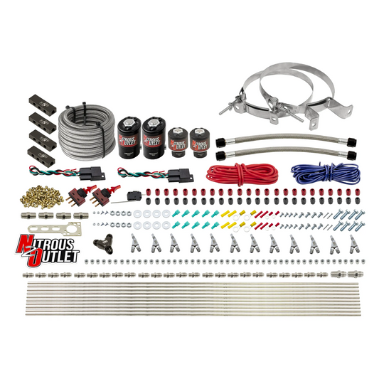 Nitrous Outlet 6 Cylinder Dual Stage Direct Port System - Two .122 Nitrous Solenoids/Two .177 Fuel Solenoids/Distribution ...