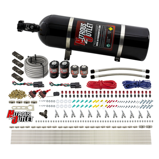 Nitrous Outlet 6 Cylinder Dual Stage Direct Port System - Two .122 Nitrous Solenoids/Two .177 Fuel Solenoids/Distribution ...