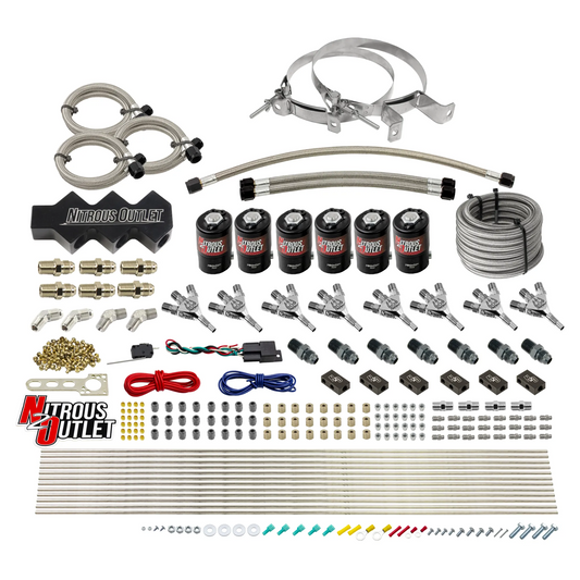 Nitrous Outlet Dry 8 Cylinder Three Stage Direct Port System - Three .112 Nitrous Solenoids/1 In 4 Out Distribution Blocks...