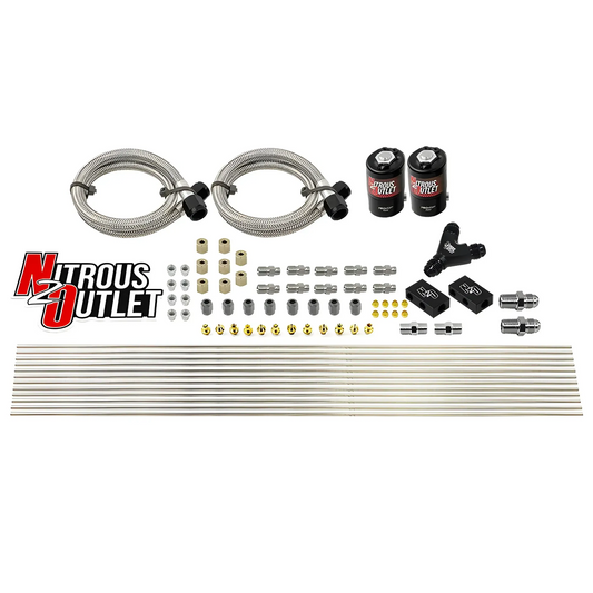 Nitrous Outlet Dry 8 Cylinder Solenoid Forward Direct Port Conversion Kit - Two .112 Nitrous Solenoid/ Compact Distributio...