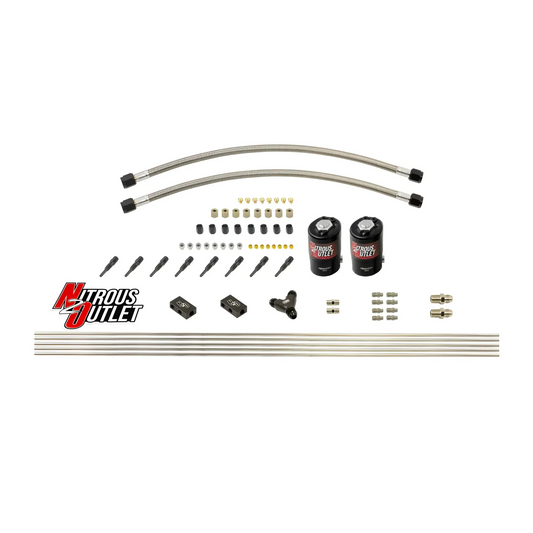 Nitrous Outlet Dry 8 Cylinder Solenoid Forward Direct Port Conversion Kit - Two .122 Nitrous Solenoids/ Compact Distributi...