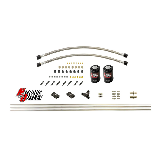 Nitrous Outlet Dry 8 Cylinder Solenoid Forward Direct Port Conversion Kit - Two .112 Nitrous Solenoids/ Compact Distributi...