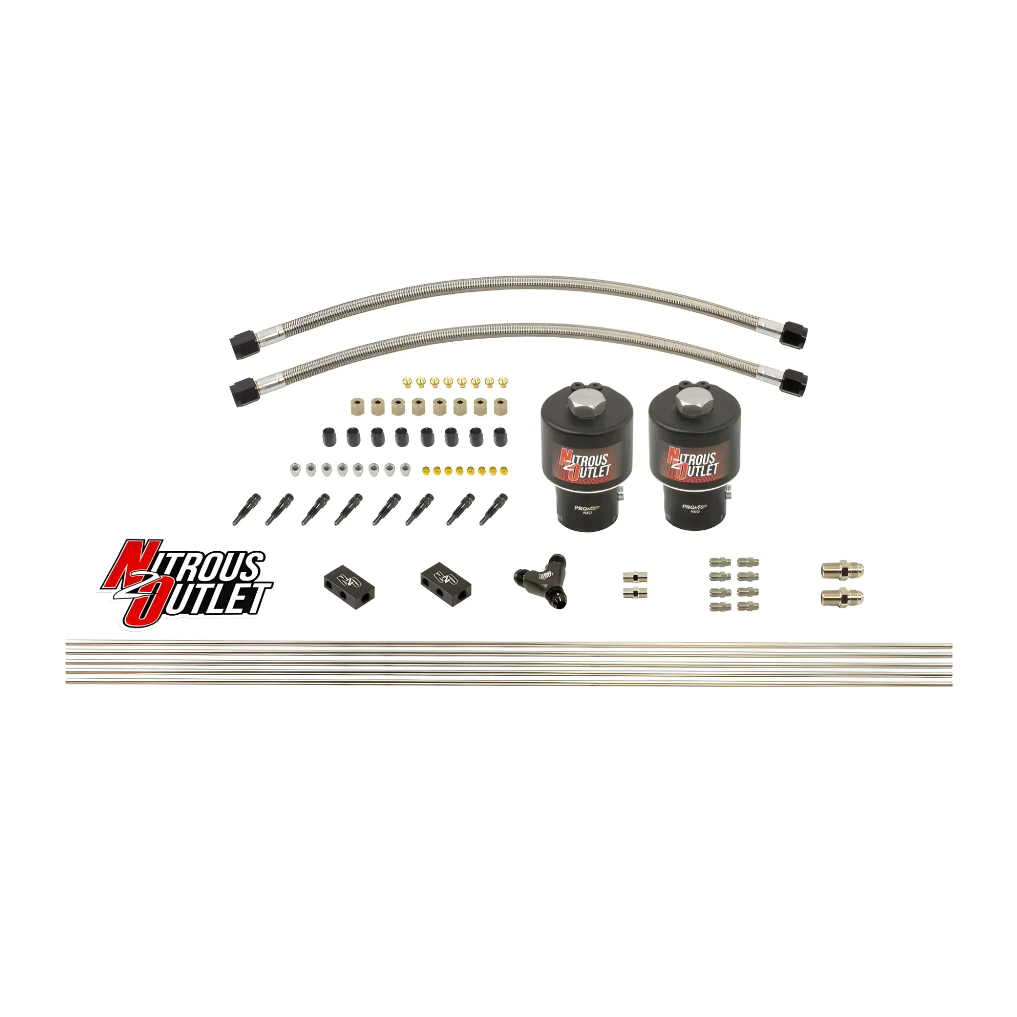 Nitrous Outlet Dry 8 Cylinder Solenoid Forward Direct Port Conversion Kit - Two .178 Trashcan Nitrous Solenoids/ Compact D...