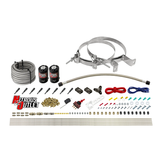 Nitrous Outlet Dry 8 Cylinder Direct Port System - Two .112 Nitrous Solenoids/Compact Distribution Blocks/Compression Fitt...