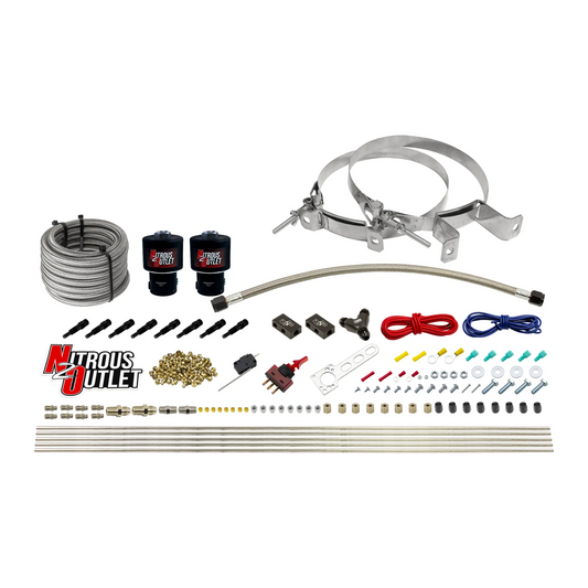 Nitrous Outlet Dry 8 Cylinder Direct Port System - Two .178 Trashcan Nitrous Solenoids/Compact Distribution Blocks/Compres...