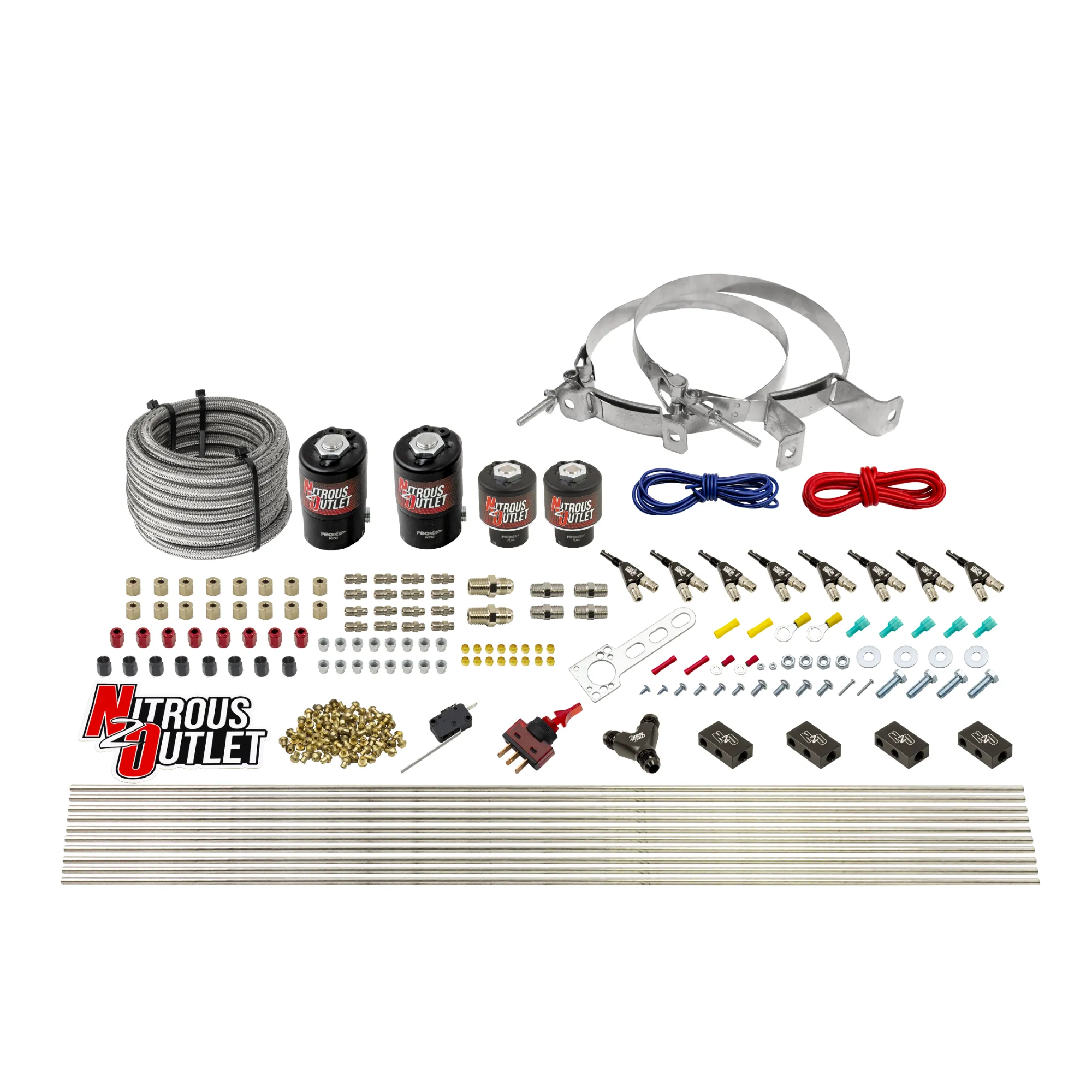 Nitrous Outlet 8 Cylinder Direct Port System - Two .122 Nitrous Solenoids/Two .177 Fuel Solenoids/Compact Distribution Blo...