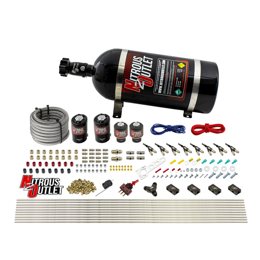 Nitrous Outlet 8 Cylinder Direct Port System - Two .122 Nitrous Solenoids/Two .177 Fuel Solenoids/Compact Distribution Blo...