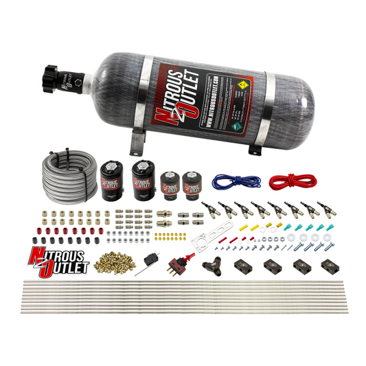 Nitrous Outlet 8 Cylinder Direct Port System - Two .122 Nitrous Solenoids/Two .177 Fuel Solenoids/Compact Distribution Blo...
