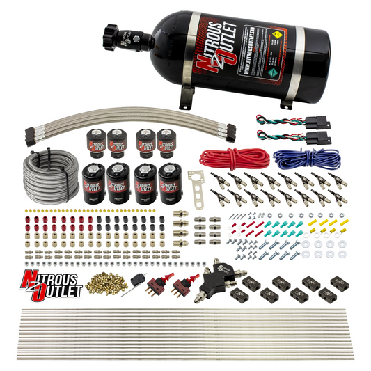 Nitrous Outlet 8 Cylinder Dual Stage Direct Port System - Four .122 Nitrous Solenoids/Four .177 Fuel Solenoids/Compact Dis...