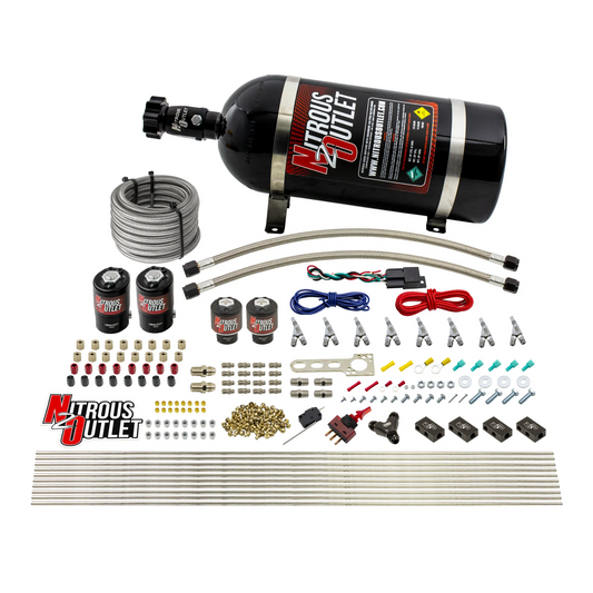 Nitrous Outlet 8 Cylinder Direct Port System - Two .122 Nitrous Solenoids/Two .177 Fuel Solenoids/Compact Distribution Blo...