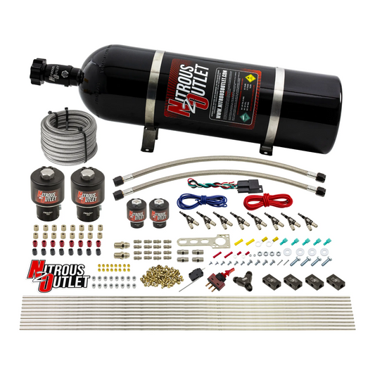 Nitrous Outlet 8 Cylinder Direct Port System - Two .178 Trashcan Nitrous Solenoids/Two .177 Fuel Solenoids/Compact Distrib...